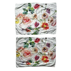 2 Southern Living Pillow Shams With Floral & Geometric Patterns 20x26